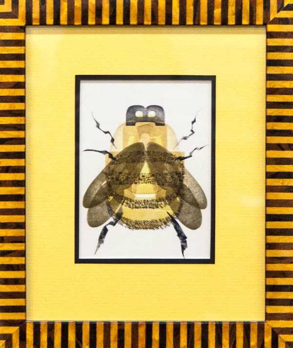 Honey Bee artwork in frame