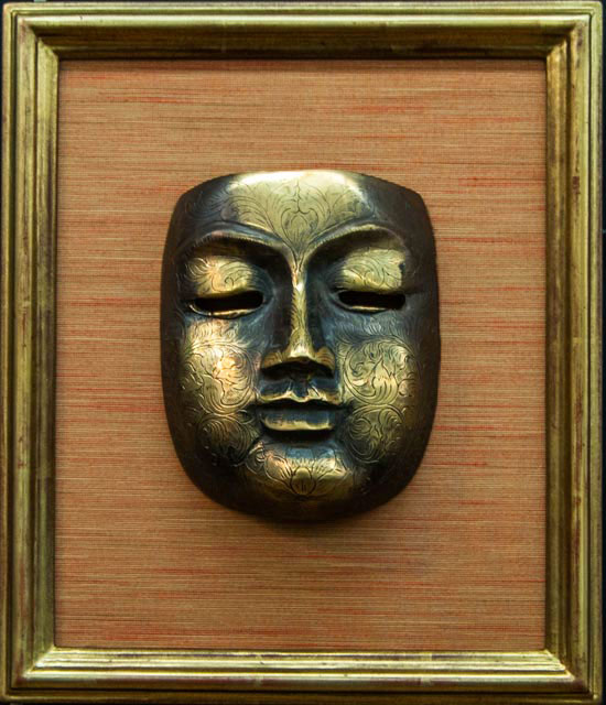 Bronze Mask over Fabric Wrapped Mat 