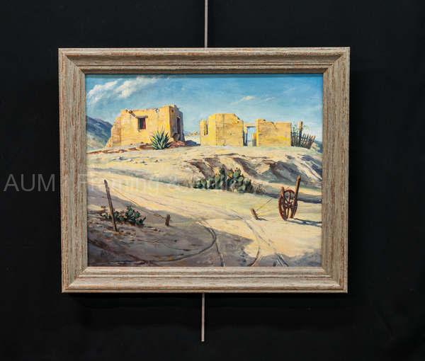 Acrylic Western Landscape Painting. Framed in Sonoma Driftwood,